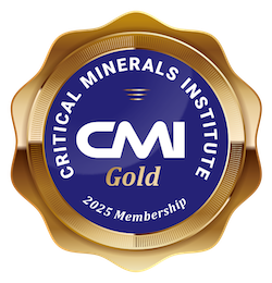 Gold badge with 'Critical Minerals Institute' logo and text